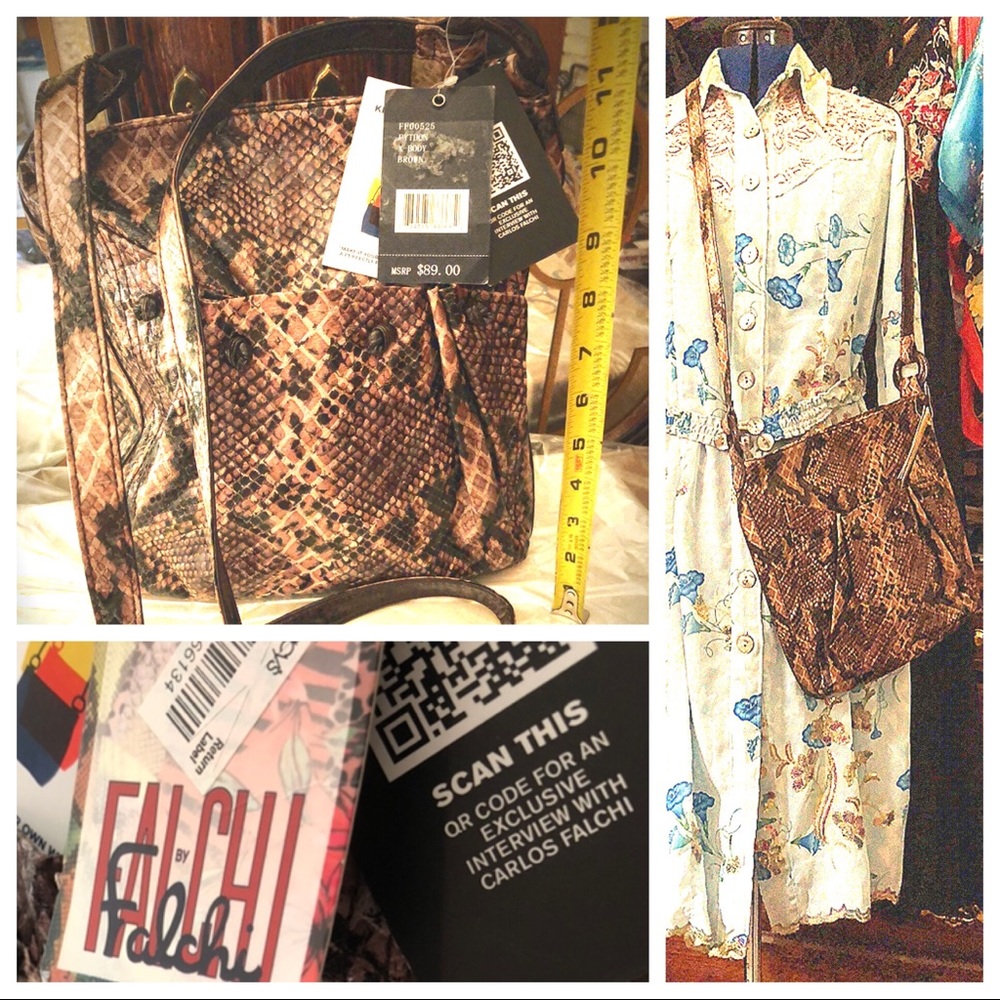 New Carlos Falchi Python X-Body (Crossbody)